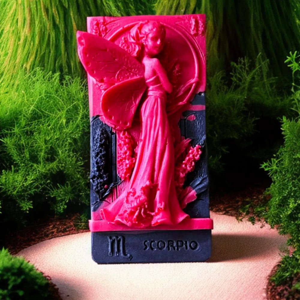 Pink Scorpio fairy soap with wings.