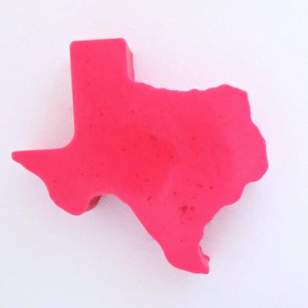 Pink outline of the state of Texas.